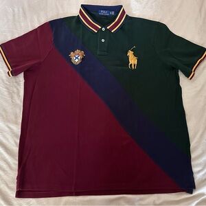 Polo by Ralph Lauren Green and Red Polo Shirt with Iconic Logo